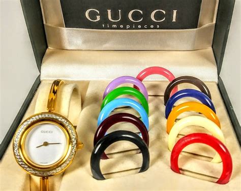 gucci bezel watch authentic|vintage gucci watch with bezels.